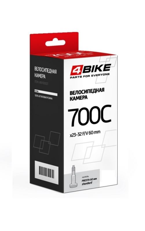 Велокамера 4Bike 28" 700x23-32C SV-60mm