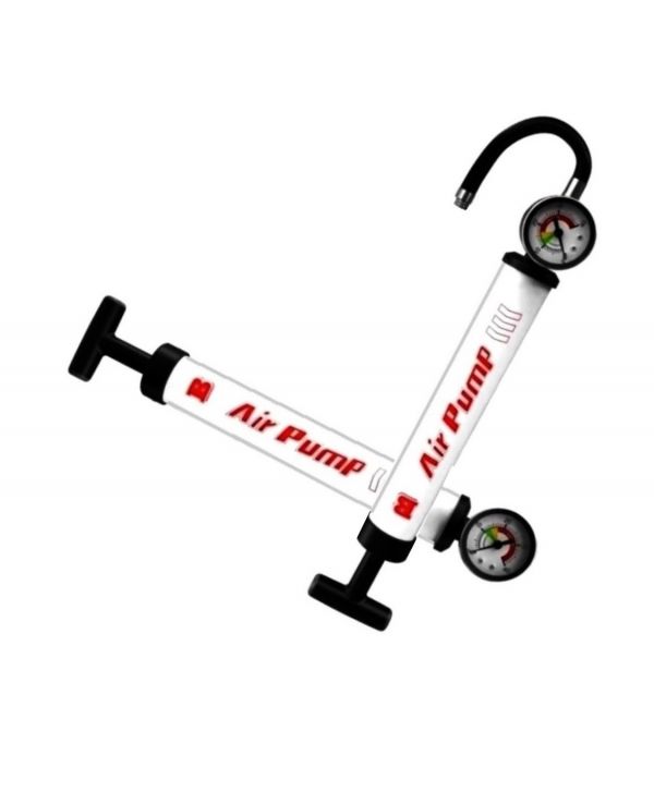 Насос велосипедный Baimei 303В, 3bar/40psi ,с манометром. со шлангом AV, алюминиевый