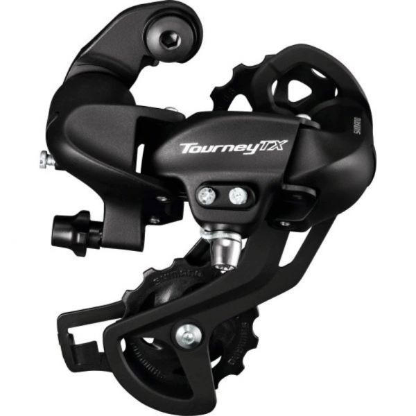 Переключатель задний Shimano Tourney RD-TX800, 7-8 звезд, SGS, на петух, цв. черный